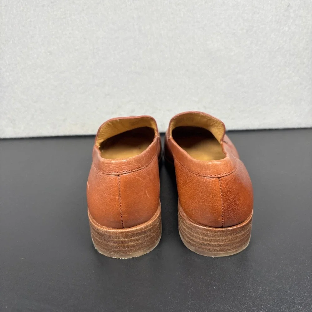 MADEWELL Womens Size 6.5 The Frances Brown Leather Pointed Toe Loafers Slip On